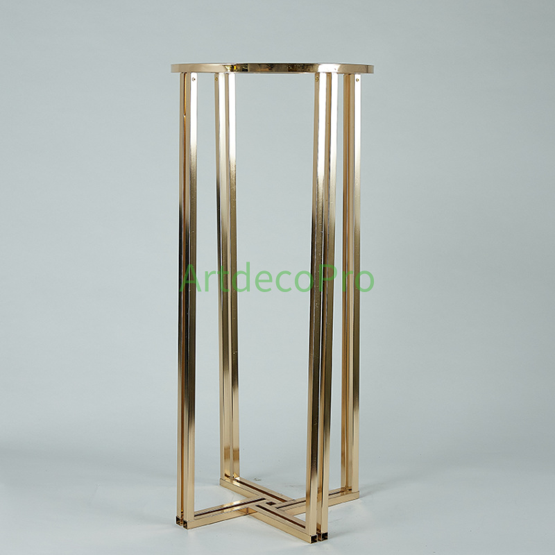 Set of 3 Pcs Gold Round Metal Cylinder