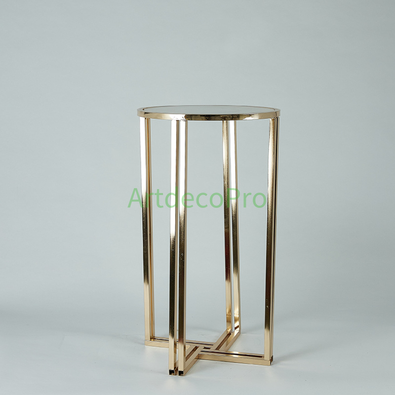 Set of 3 Pcs Gold Round Metal Cylinder