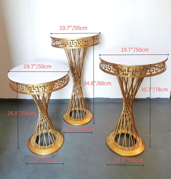 Twist Metal Gold Pedestal Dessert Floral Stands