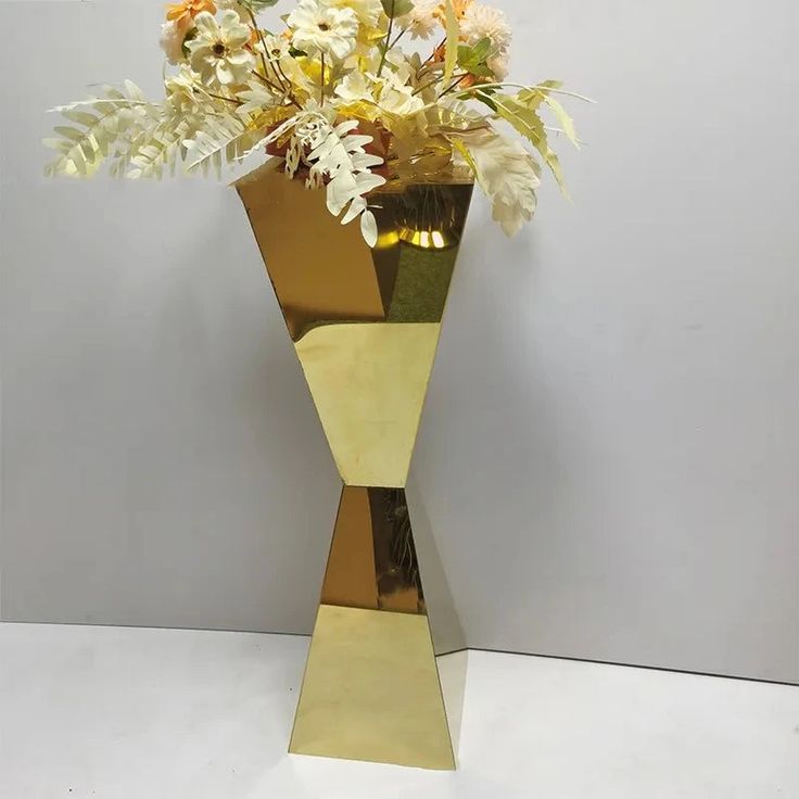 Gold Mirror Stainless Steel Floral Stands 