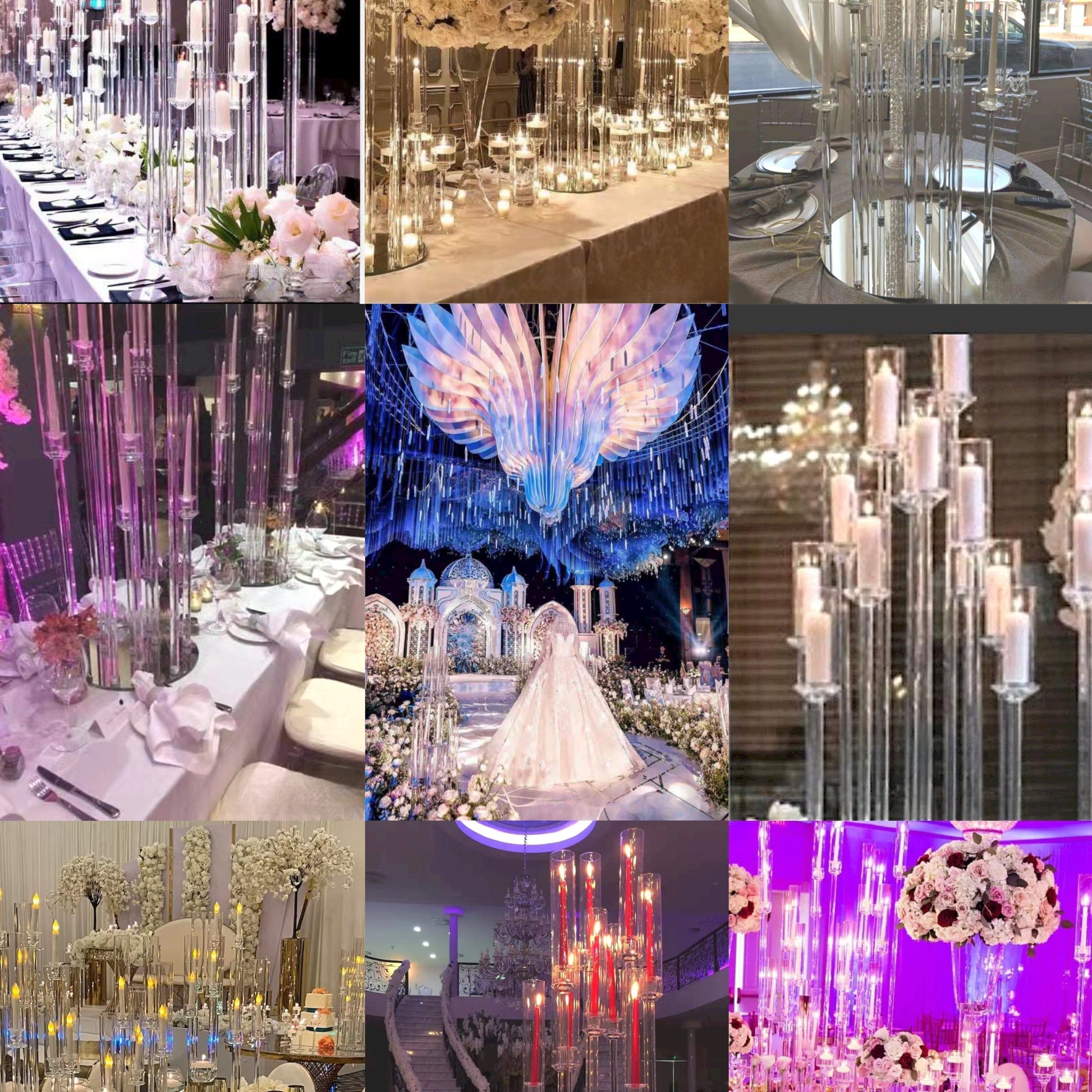 Crystal Glass Candelabra Wedding Centerpiece