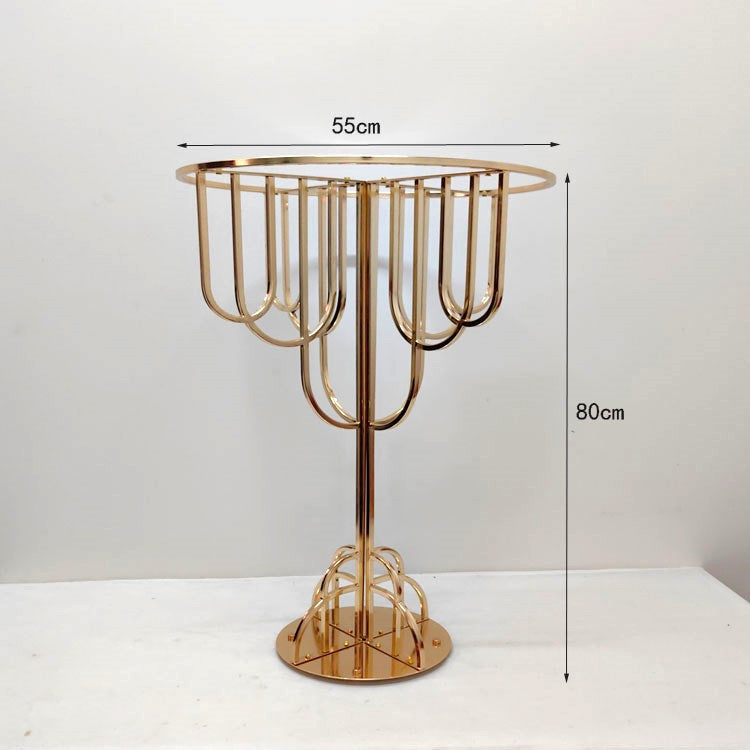 Gold Metal Round Flower Stand 