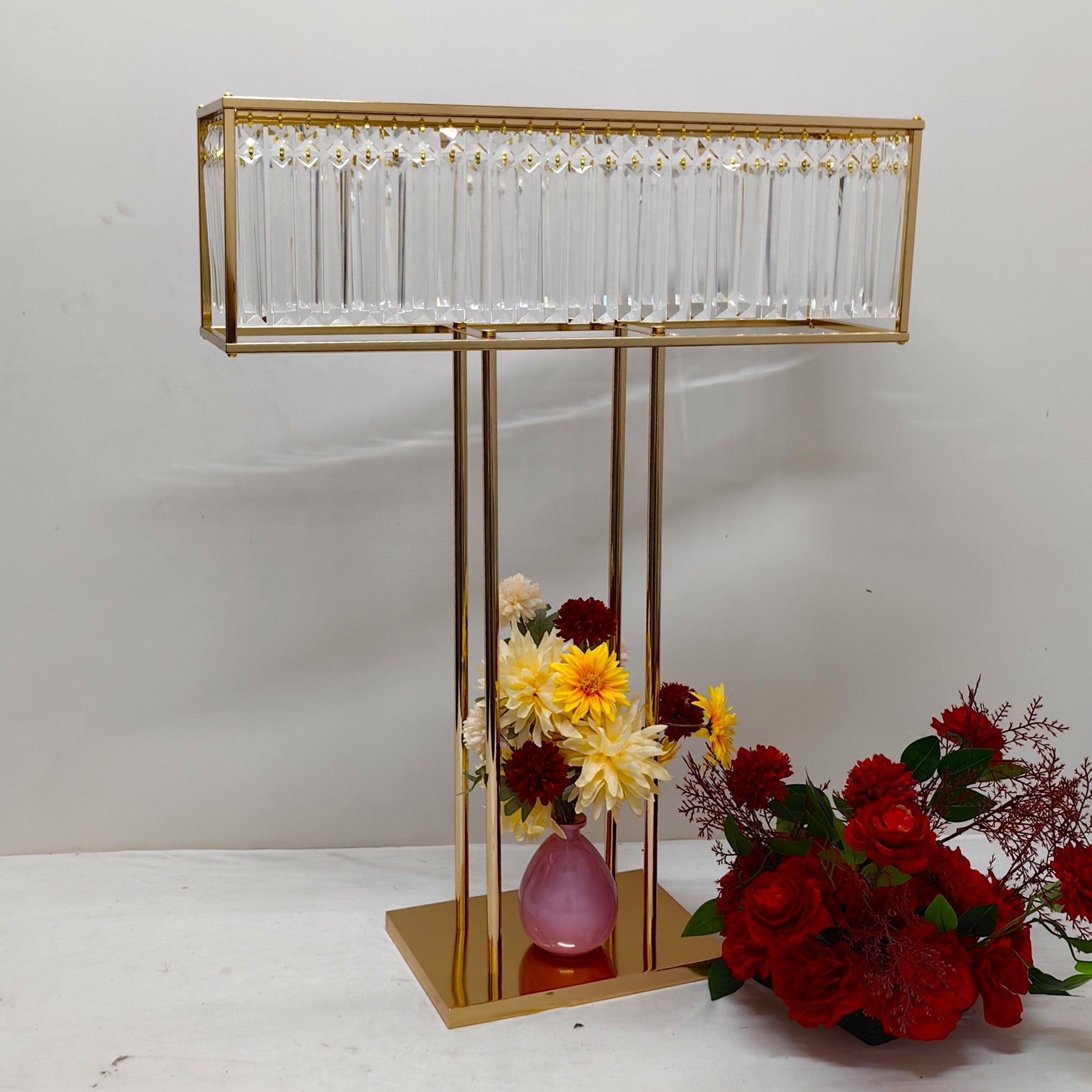 Real Crystal Pendant Rectangular Flower stand