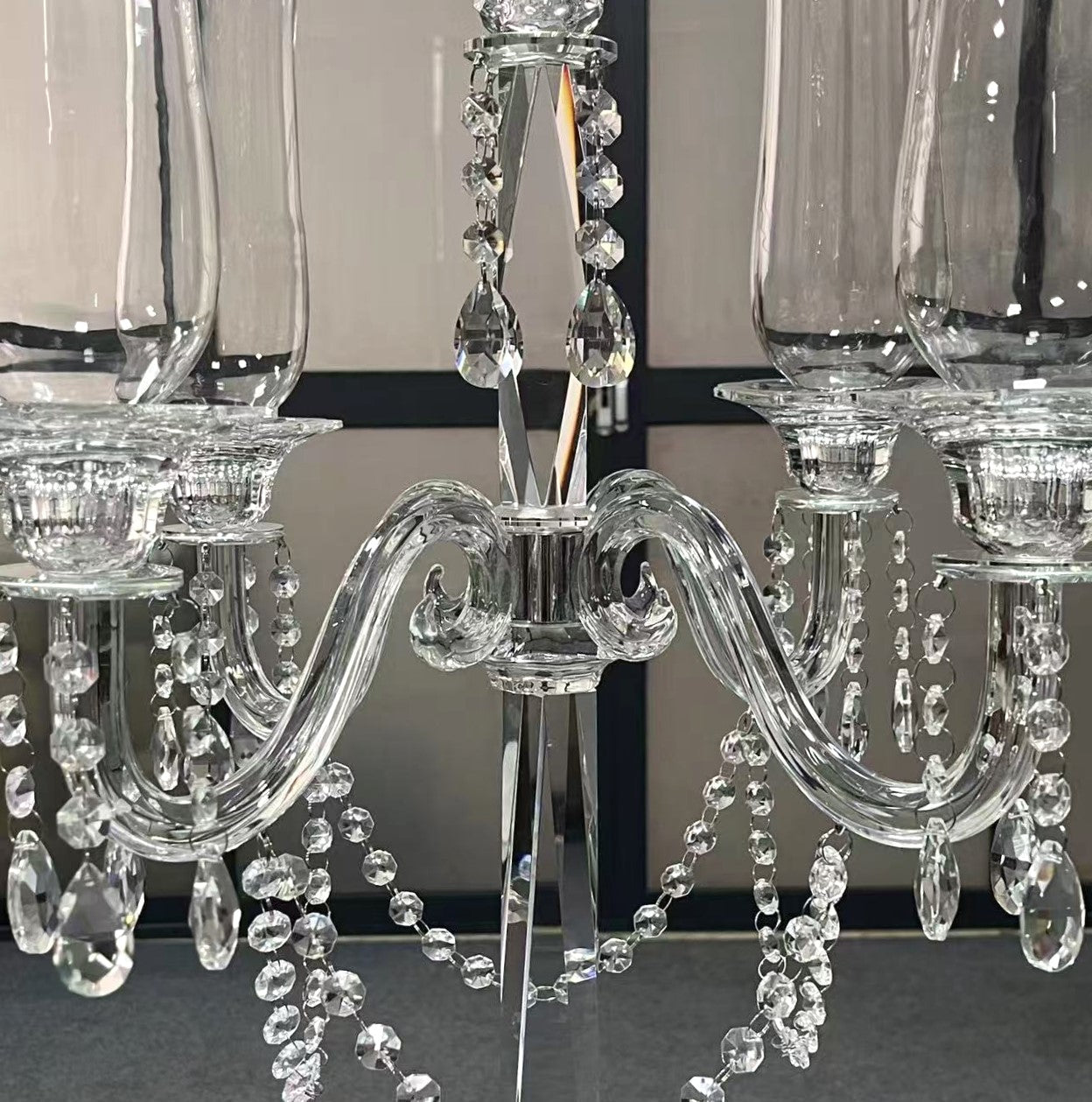 Crystal Glass Candelabra Tabletop Centerpieces