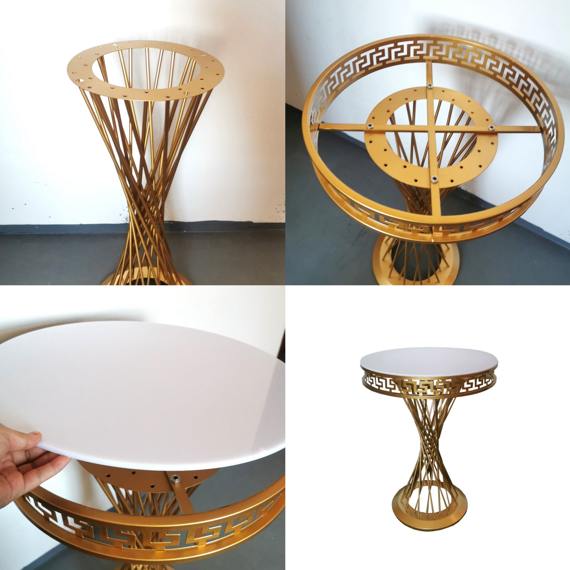 Twist Metal Gold Pedestal Dessert Floral Stands