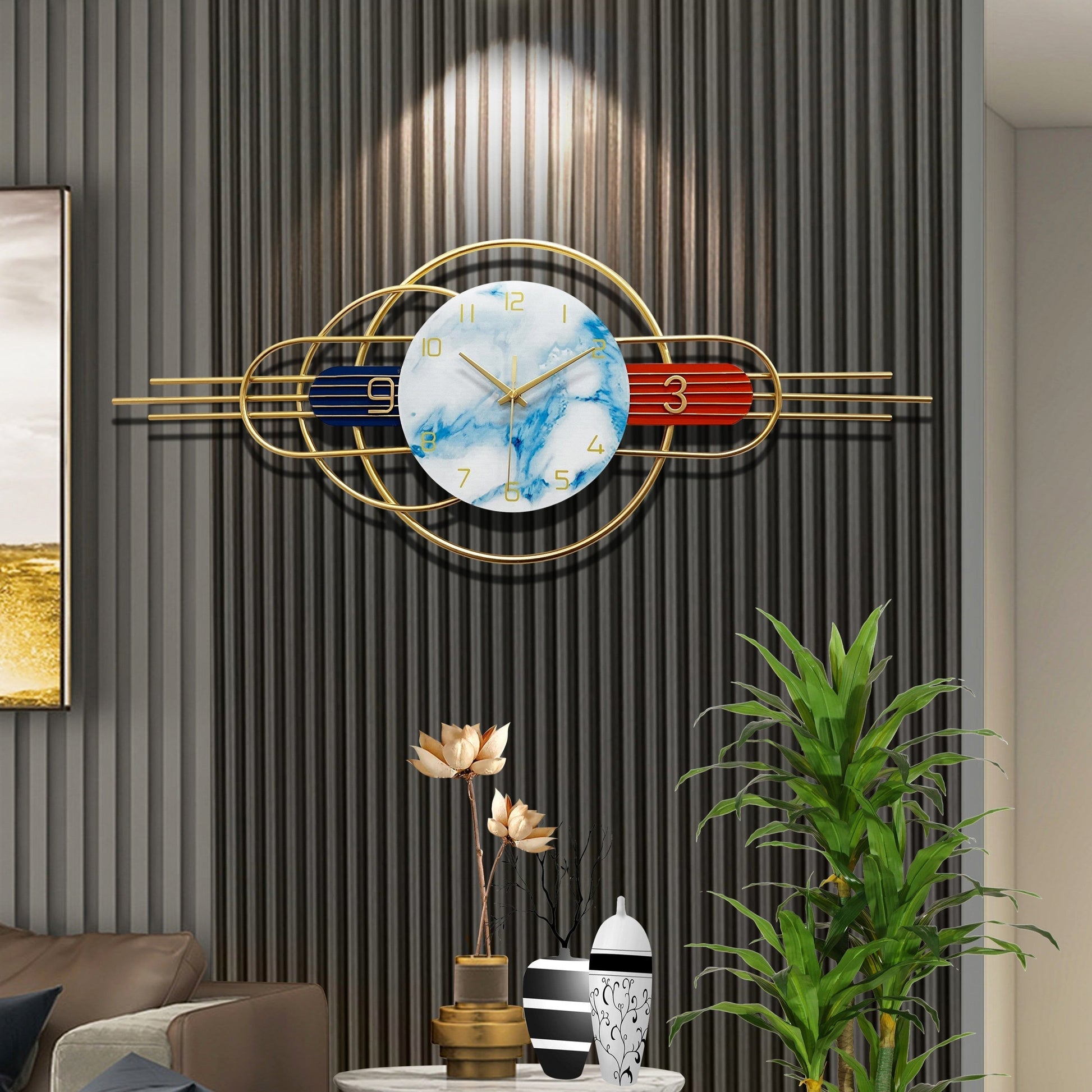 pendulum artistic accent piece creative geometric wall clock