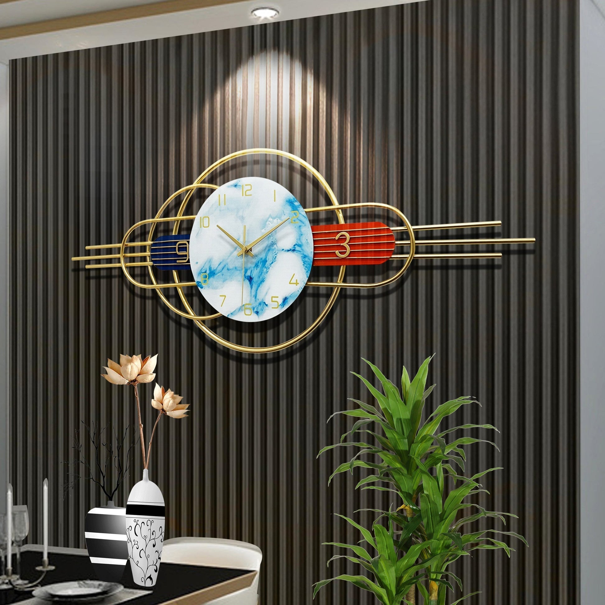 pendulum artistic accent piece creative geometric wall clock