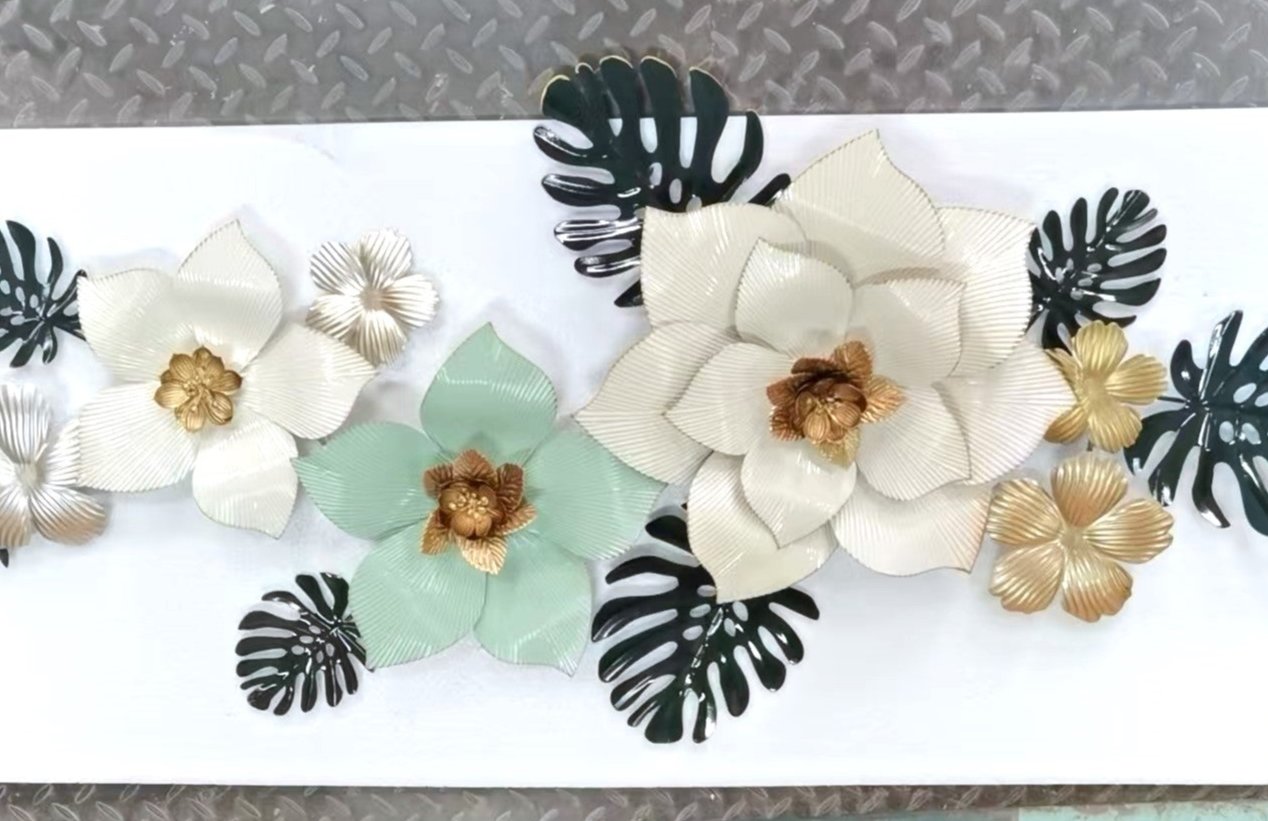 Handcrafted 3D Metal Flower Wall Decor