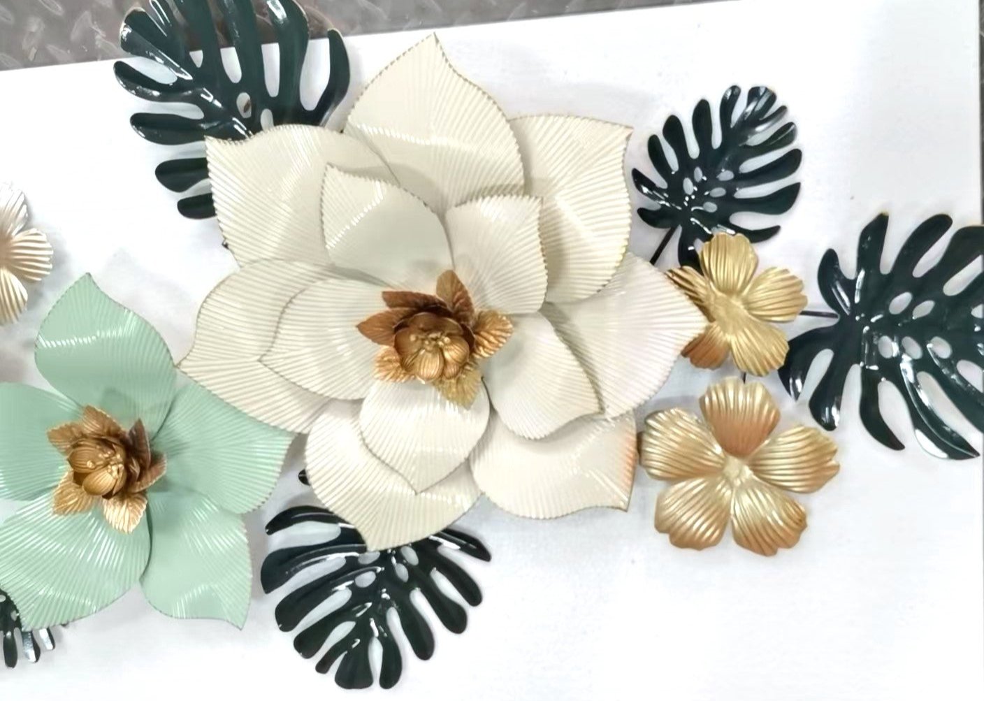 Handcrafted 3D Metal Flower Wall Decor