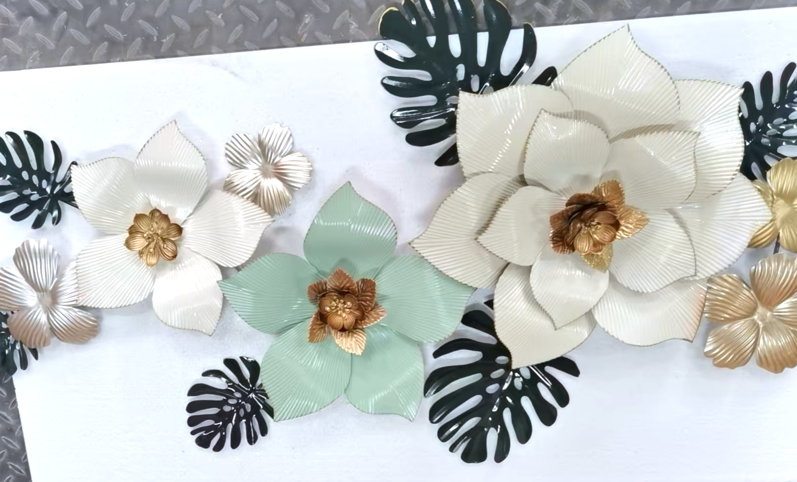 Handcrafted 3D Metal Flower Wall Decor