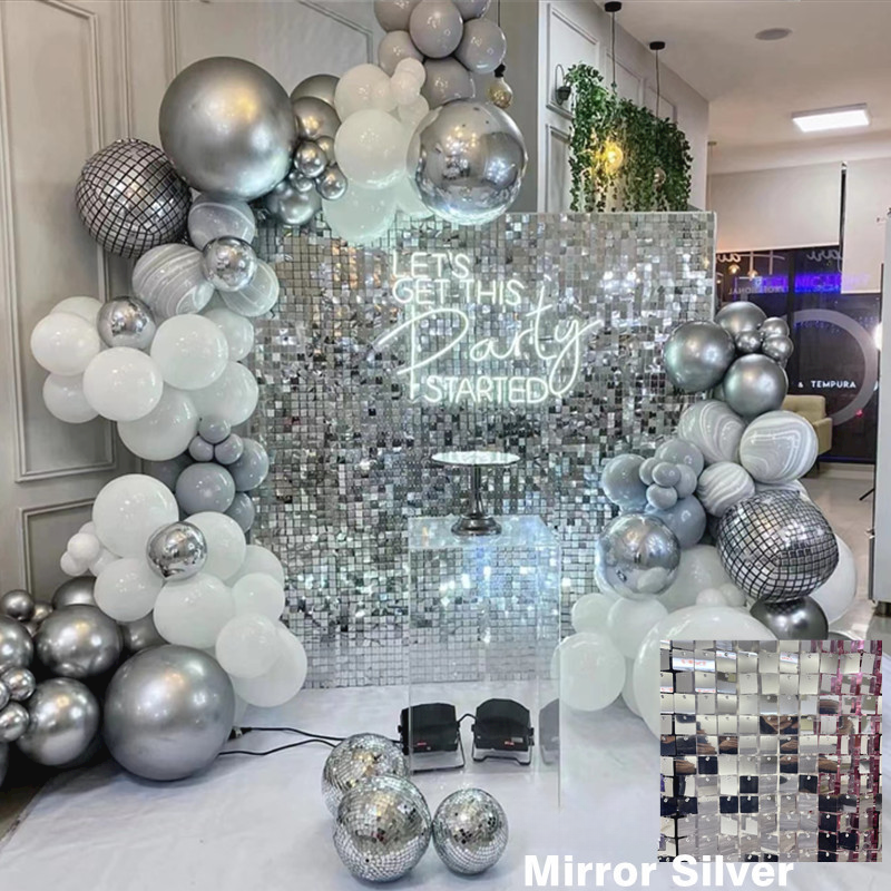 Mirror Silver Shimmer Wall