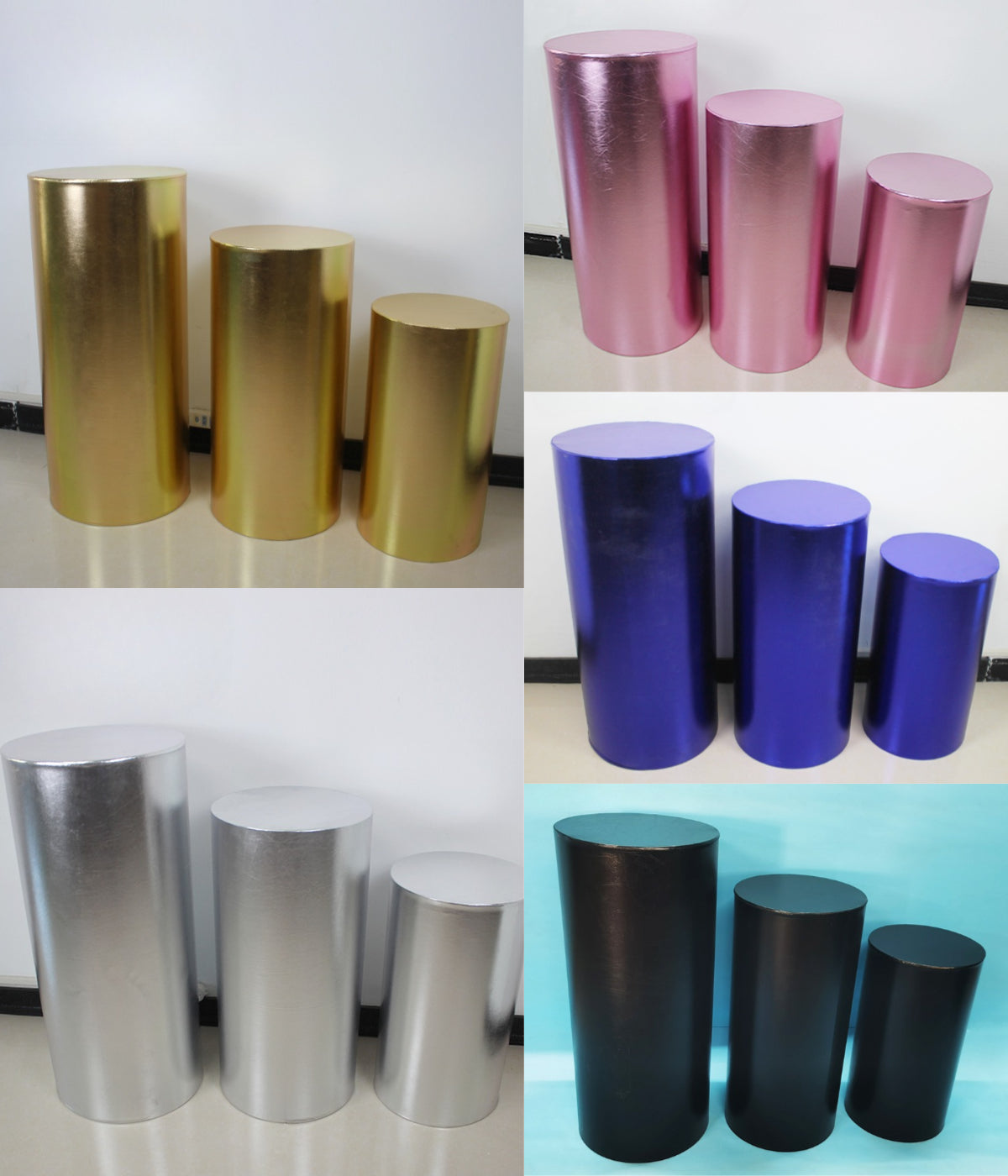 cylinder pedestal plinth display stand covers