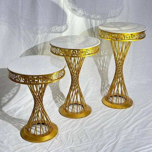 Twist Metal Gold Pedestal Dessert Floral Stands