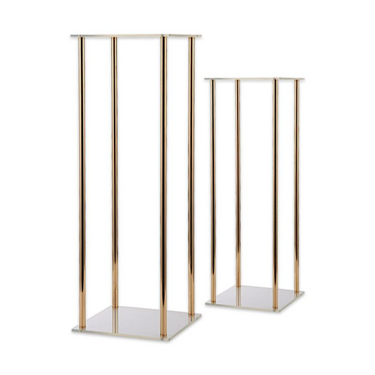 Gold Square Metal Floral Stand