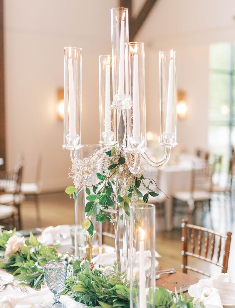 Crystal Glass Candelabras Party Candle Holders