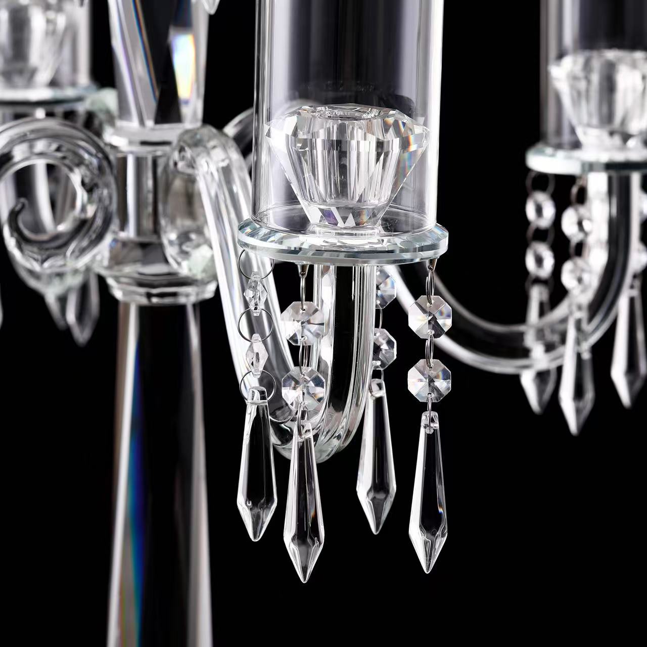 Crystal Glass Candelabras Party Candle Holders