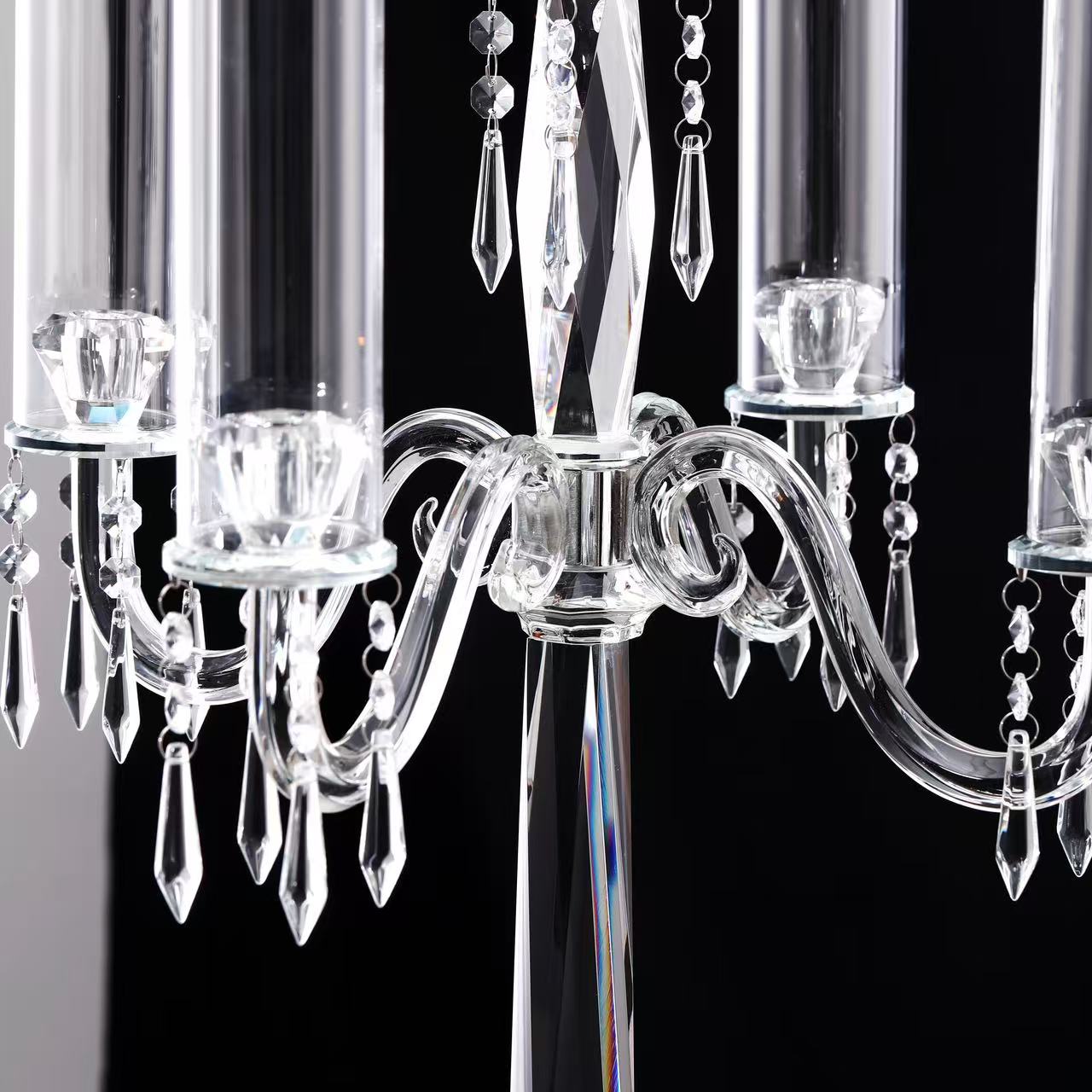 Crystal Glass Candelabras Party Candle Holders