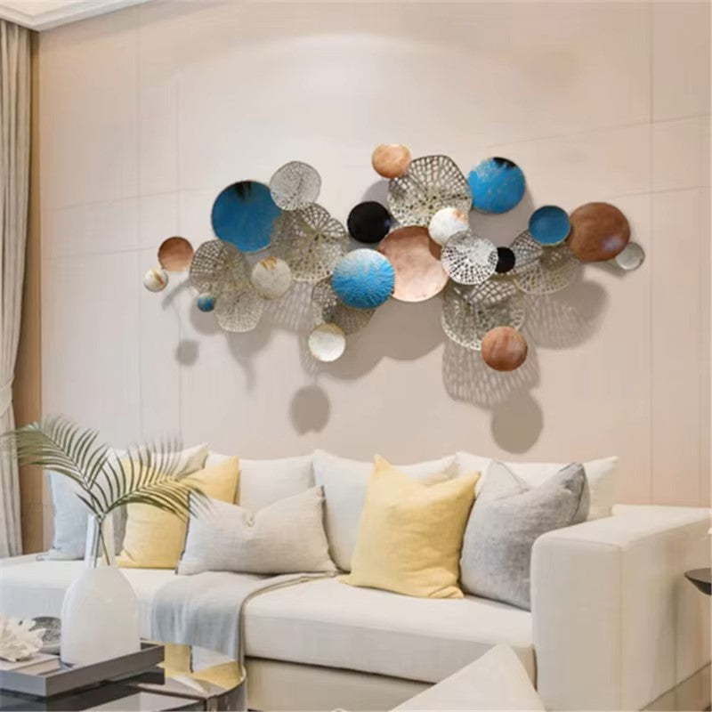 Handcrafted 3D Metal Lotus Leaf Wall Decor