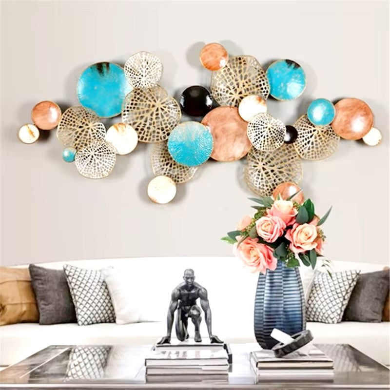 Handcrafted 3D Metal Lotus Leaf Wall Decor