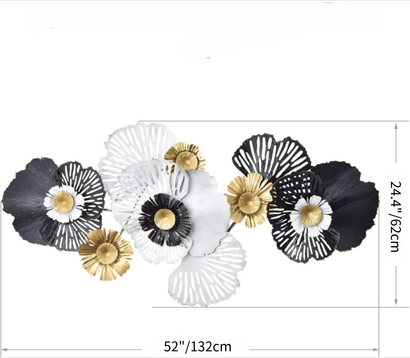 Handcrafted 3D Metal Hollow Flower Home Accent