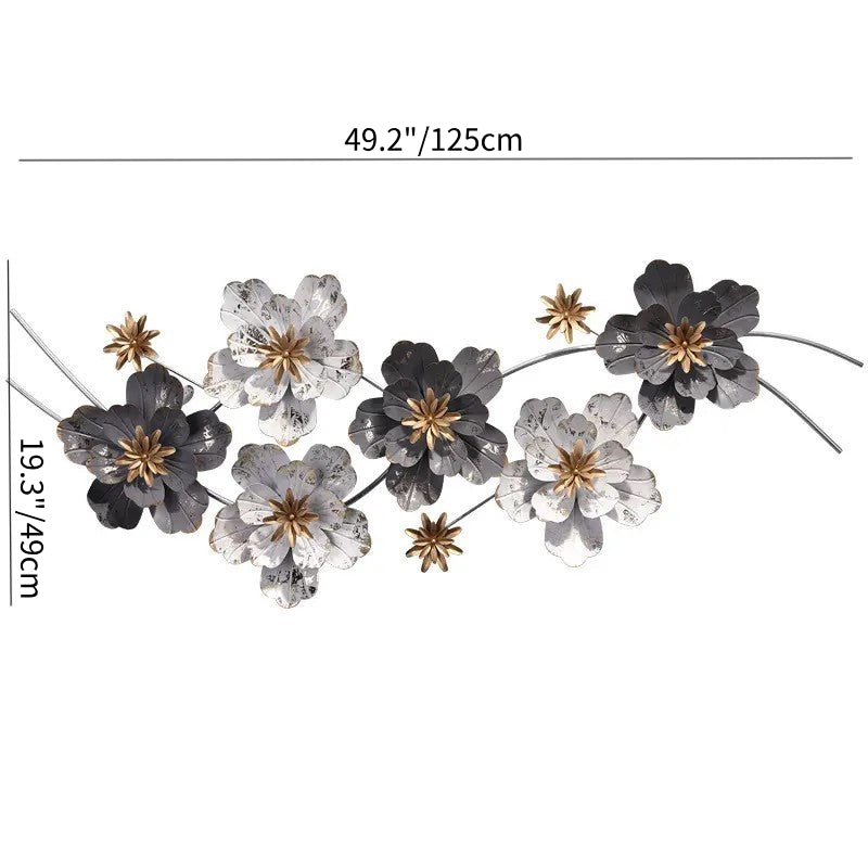 Handcrafted 3D Metal Cutout Flower Home Decor Accent