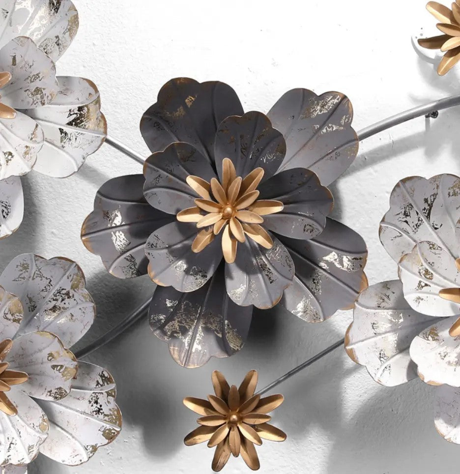 Handcrafted 3D Metal Cutout Flower Home Decor Accent