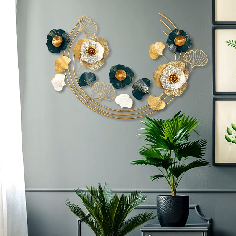 Modern Metal Wall Decor Art with Flowers Home Decor