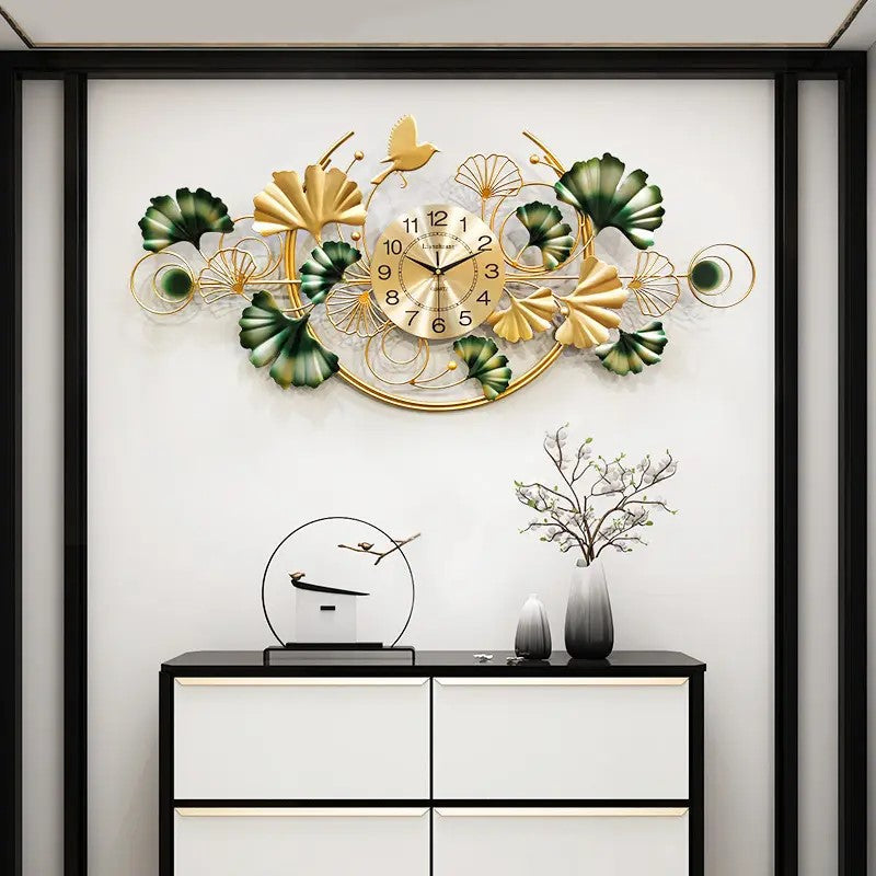 Modern Creative Ginkgo Leaf Wall Clock