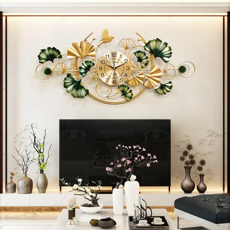 Modern Creative Ginkgo Leaf Wall Clock