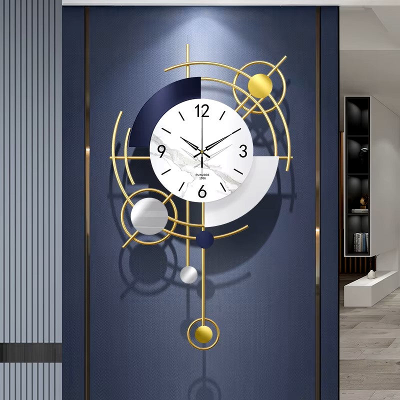 3D Geometric Metal Wall Clock