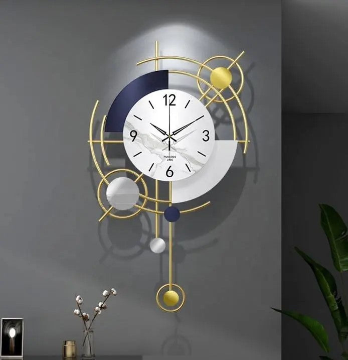 3D Geometric Metal Wall Clock