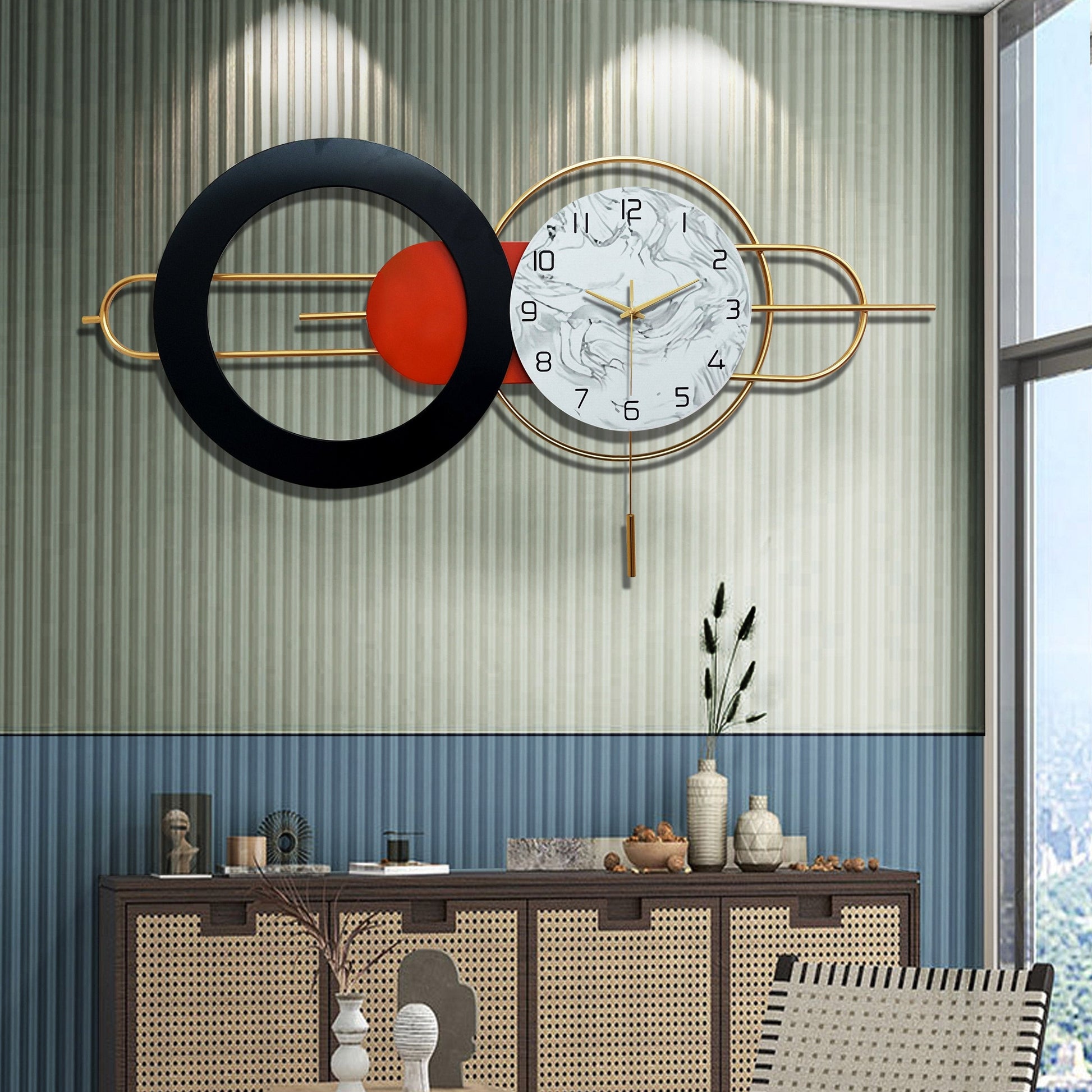 creative geometric metal wall clock