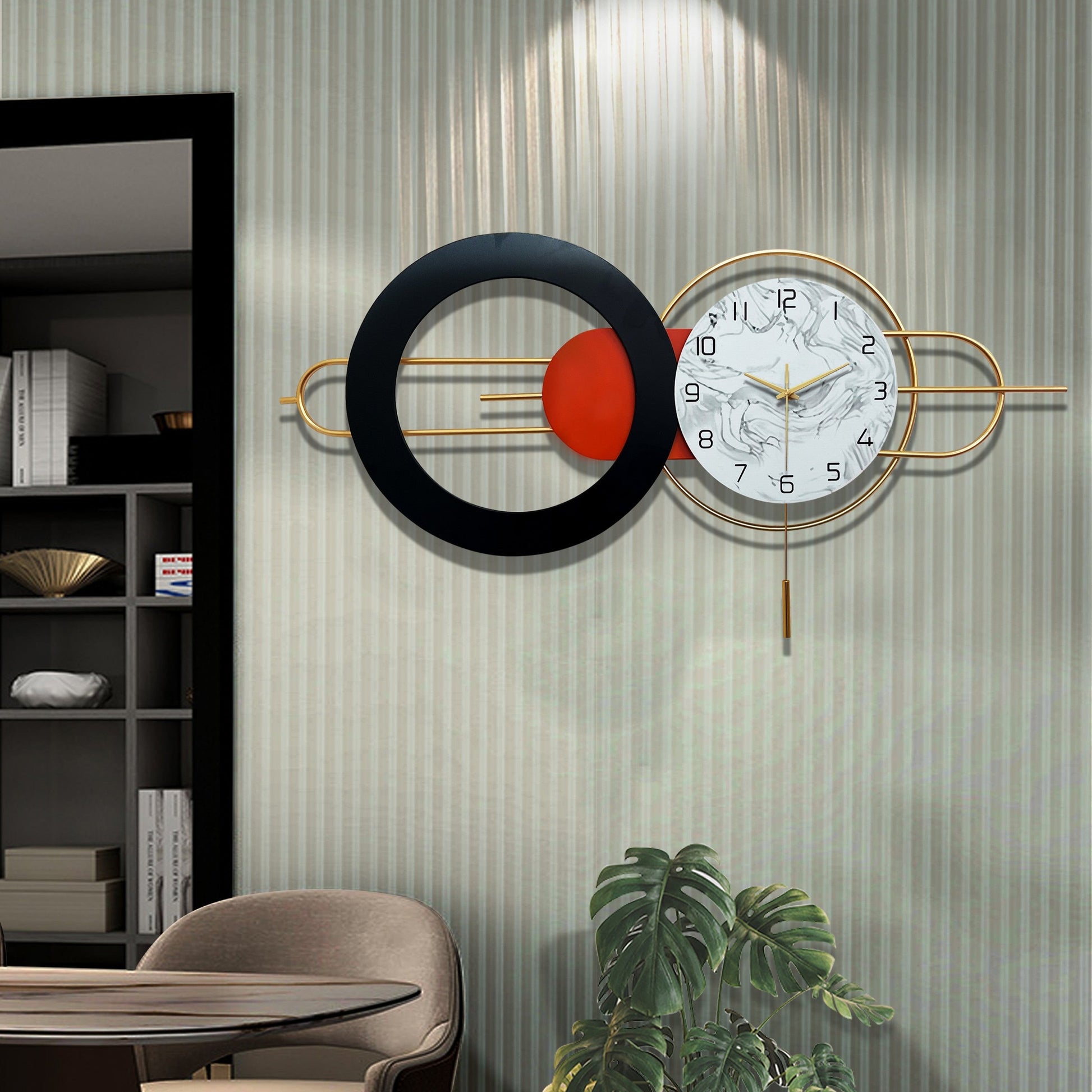 creative geometric metal wall clock