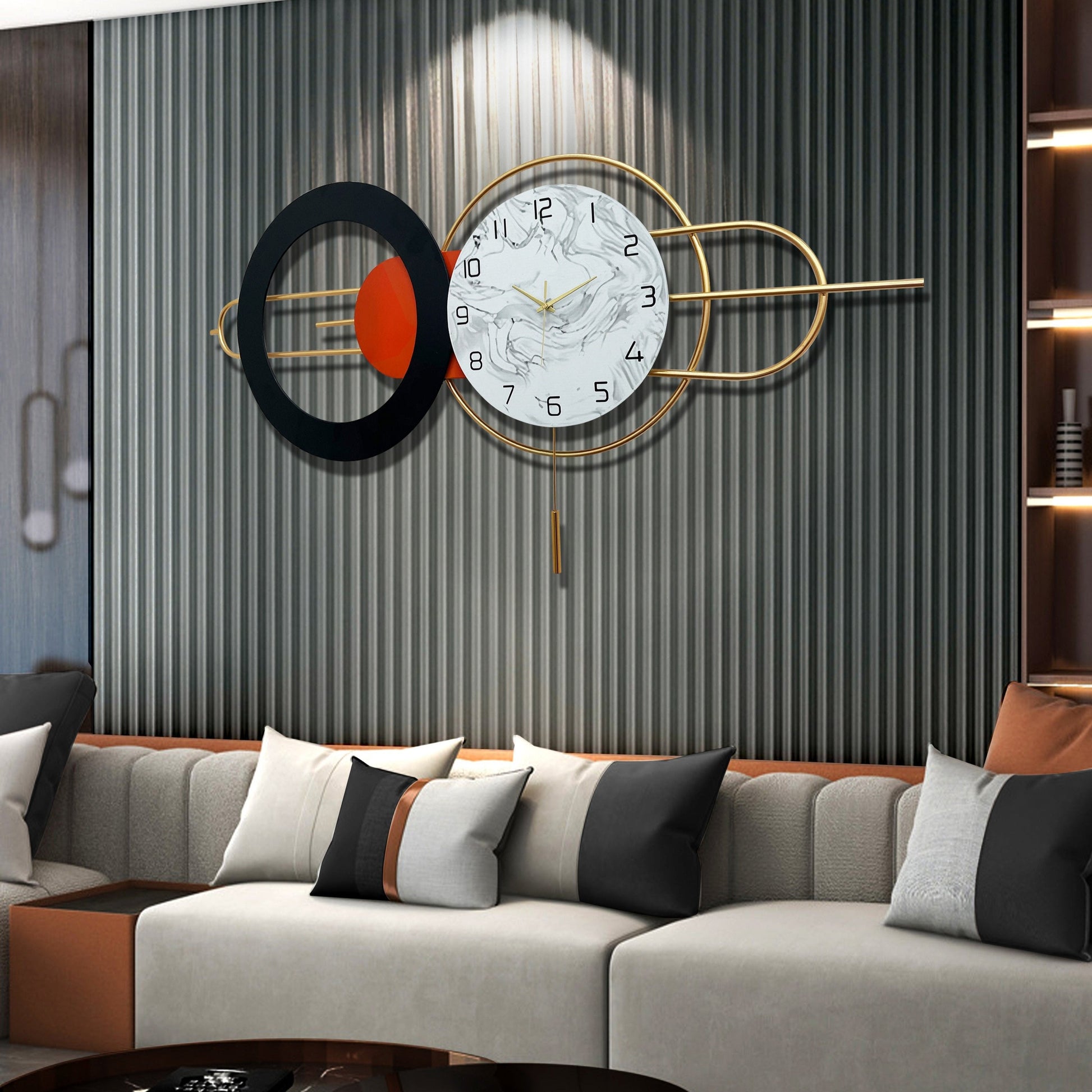 creative geometric metal wall clock