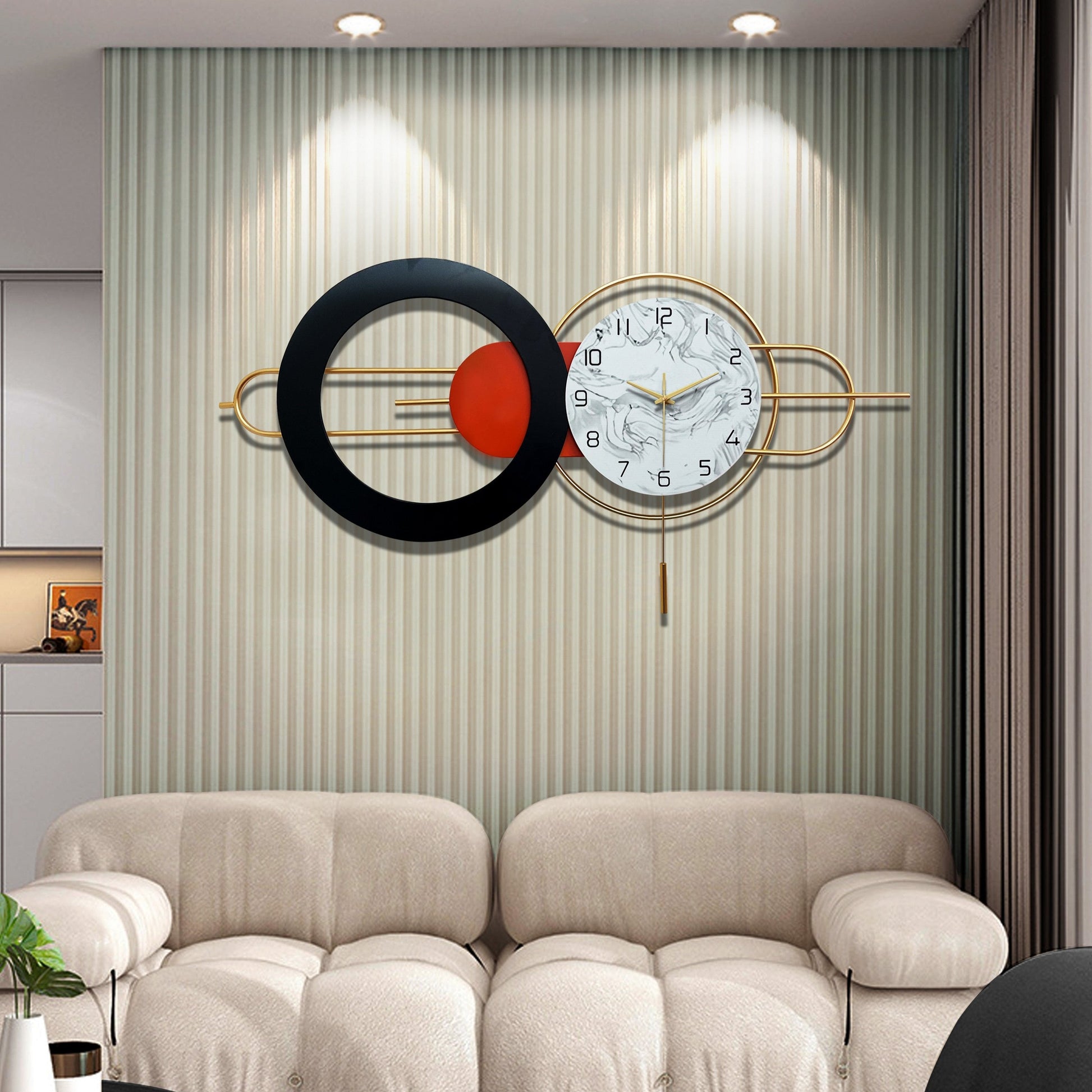 creative geometric metal wall clock