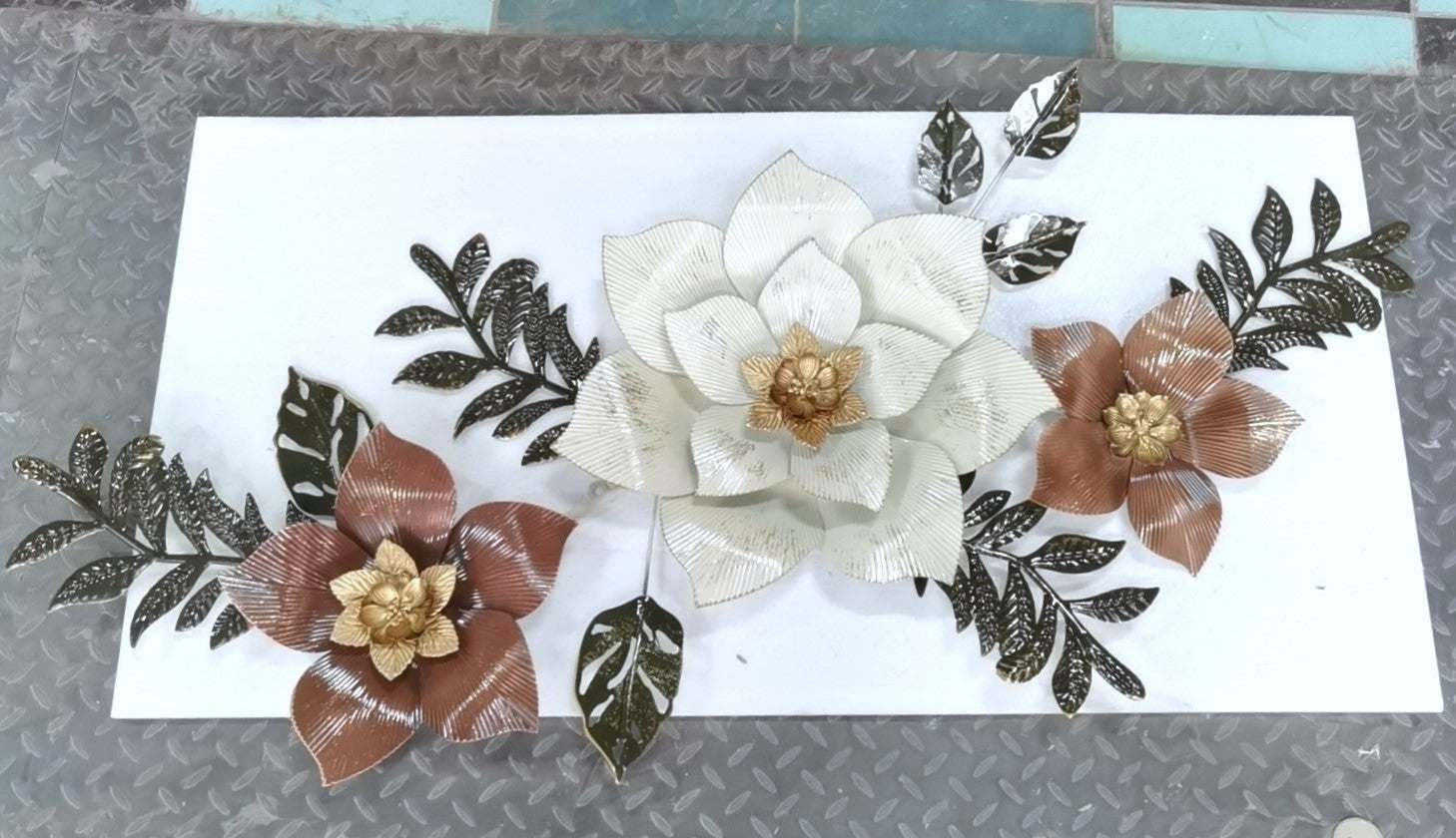 3D Handcrafted Metal Flower Wall Art Home Accent Decor