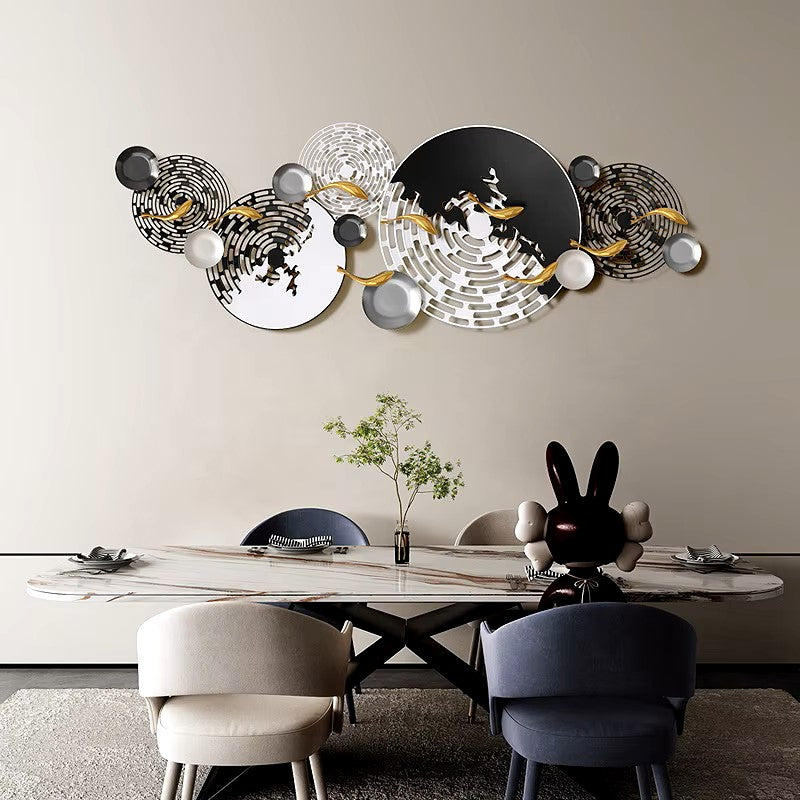 Metal Wall Art Auspicious Fish Hollow Design Home Decor