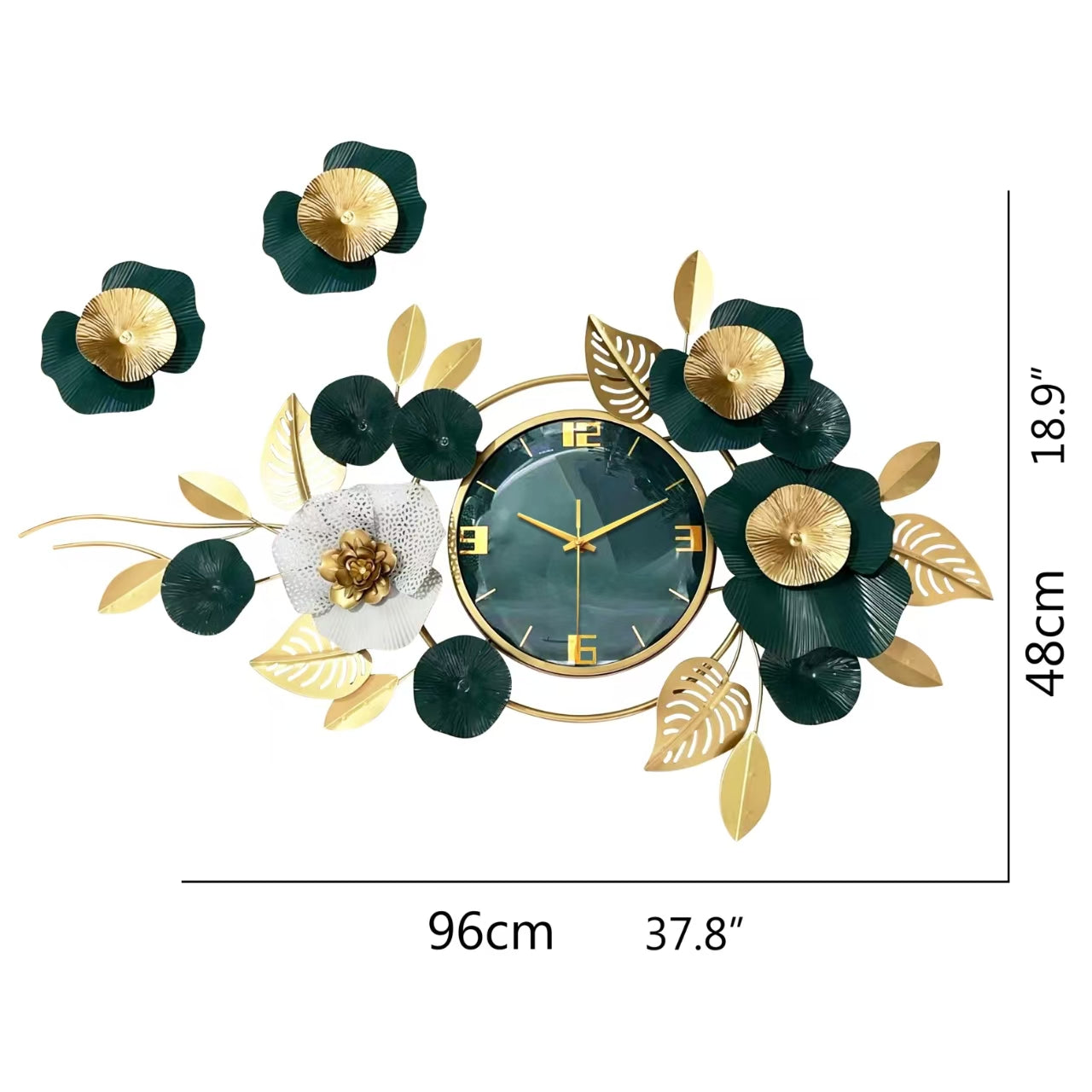 Creative Modern Floral Stainless Steel Wall Clock