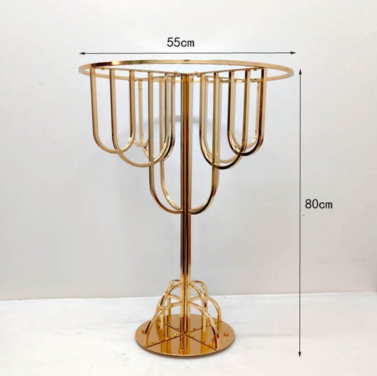 Gold Metal Round Flower Stand 