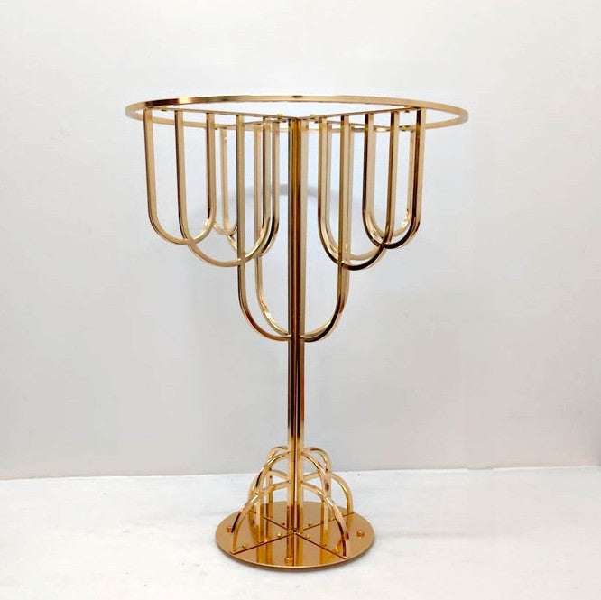 Gold Metal Round Flower Stand 