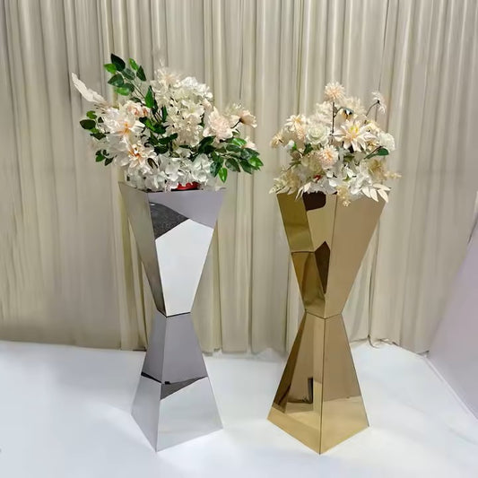 Gold Mirror Stainless Steel Floral Stands 