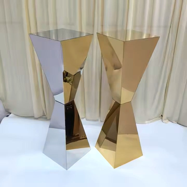 Gold Mirror Stainless Steel Floral Stands 