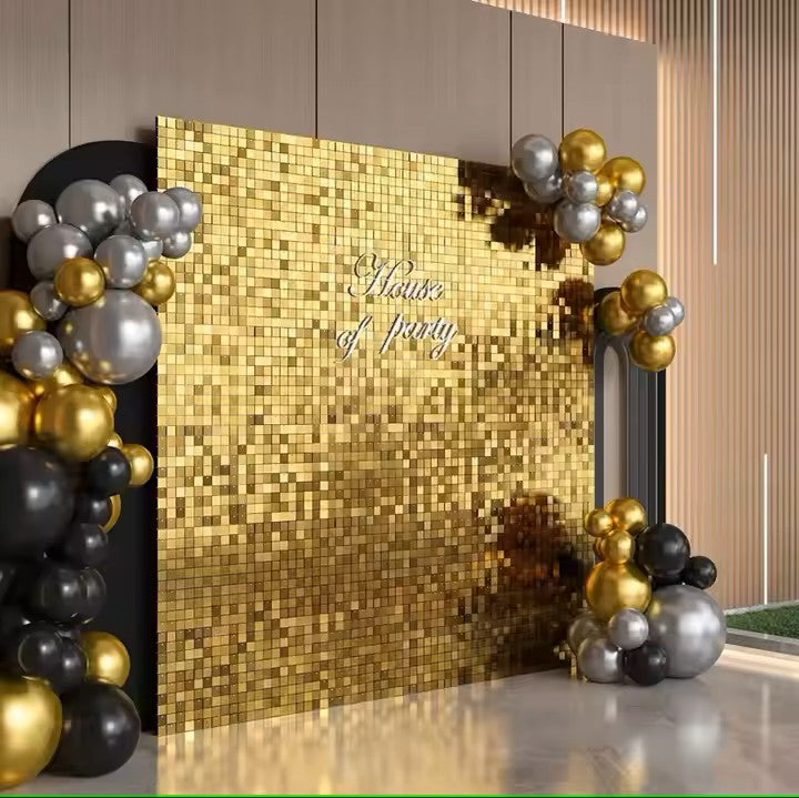 Mirror Gold Shimmer Wall