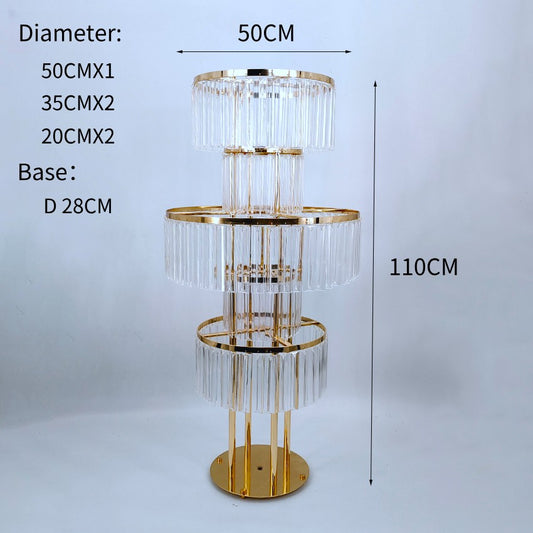 5-Tier Round Gold Flower Stand