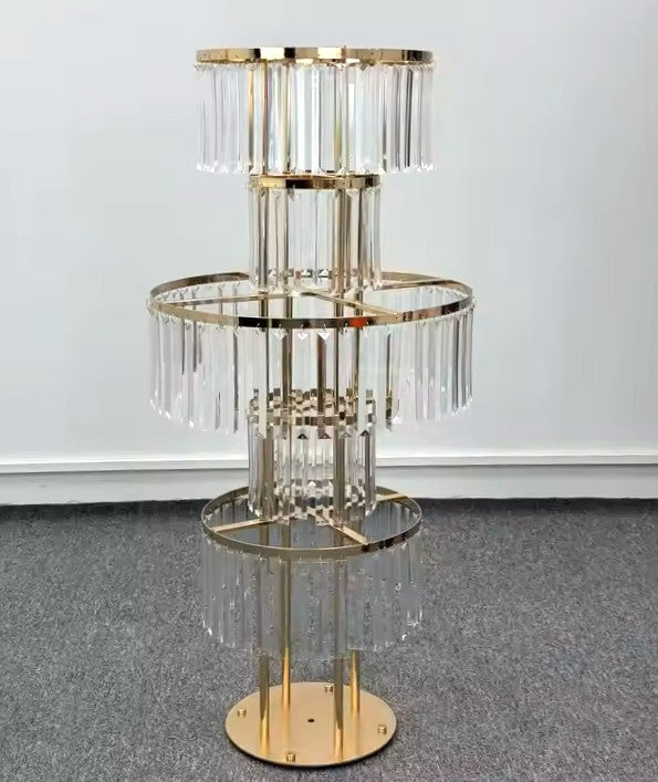 5-Tier Round Gold Flower Stand