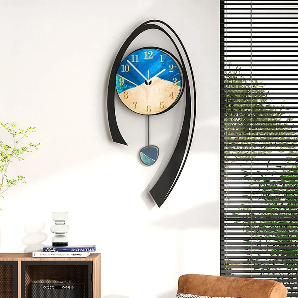 Modern 3D Acrylic Wall Clock with Sleek Pendulum