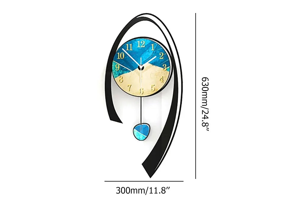 Modern 3D Acrylic Wall Clock with Sleek Pendulum