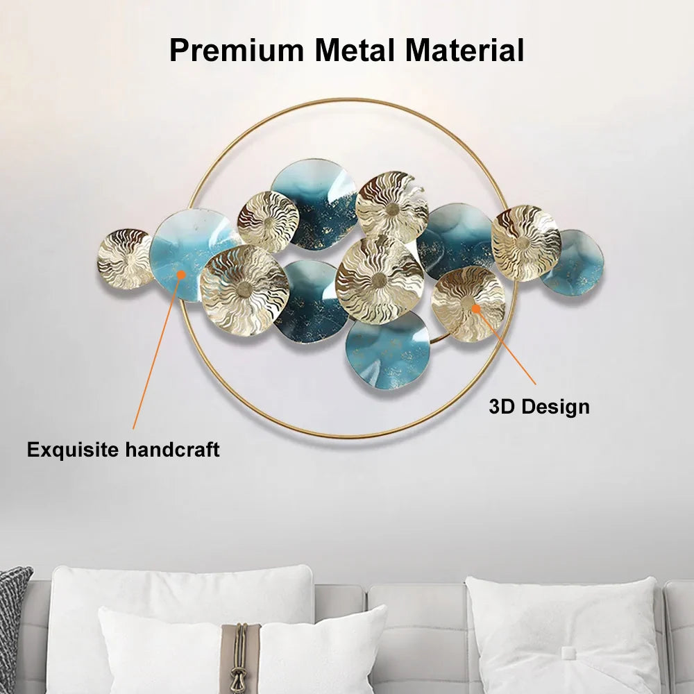 Modern 3D Hollow Leaves Metal Wall Decor Home Accent Art