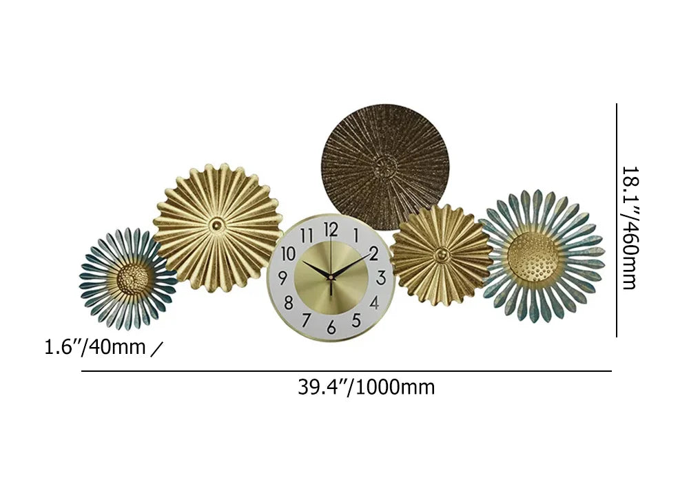 Creative Abstract Geometric Multi-Round Flower Wall Clock