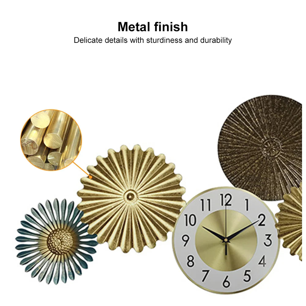 Creative Abstract Geometric Multi-Round Flower Wall Clock